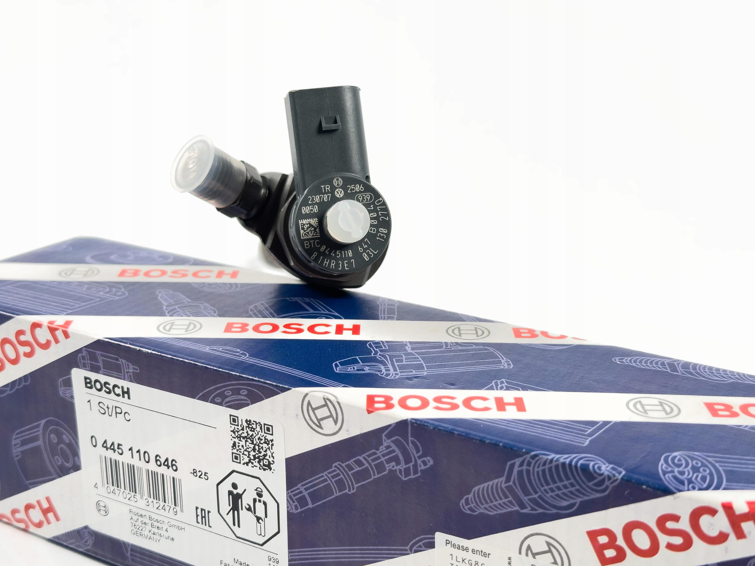 Sada 4 ks vstřikovačů Bosch 0445110368 — Audi 2.0 TDI, Raktáron, adóval — foto 4 z 8