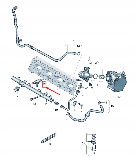 4 darabos készlet befecskendezők 06G906036AF — Audi TT Volkswagen Oe